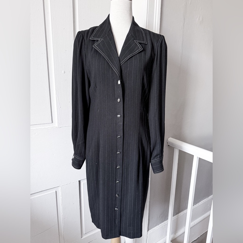 Vintage Ingrid Button Down Pinstripe Dress